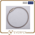 Low price Stainless Cable Key Ring, high quality keychain cable